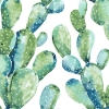 Picture of Prickly Pear Cactus Peel and Stick Wallpaper - Blue