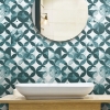 Picture of Paul Brent Moroccan Tile Peel and Stick Wallpaper - Green