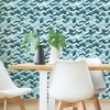 Picture of Paul Brent Watercolor Chevron Peel and Stick Wallpaper - Green