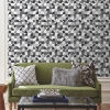 Picture of Mid-Century Geometric Peel and Stick Wallpaper - Black