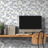 Picture of Mid-Century Geometric Peel and Stick Wallpaper - Blue