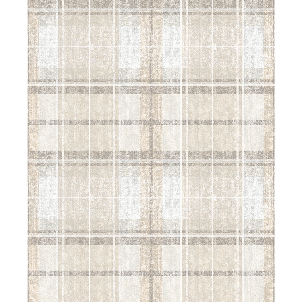 Picture of Tweed Plaid Peel and Stick Wallpaper - Beige