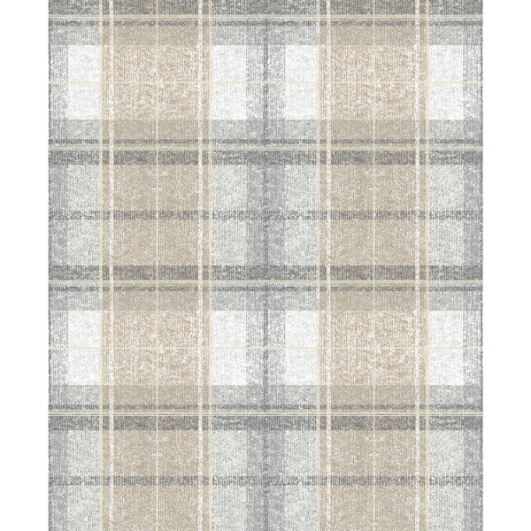 Picture of Tweed Plaid Peel and Stick Wallpaper - Gray