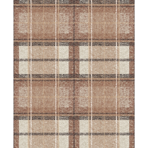 Picture of Tweed Plaid Peel and Stick Wallpaper - Red