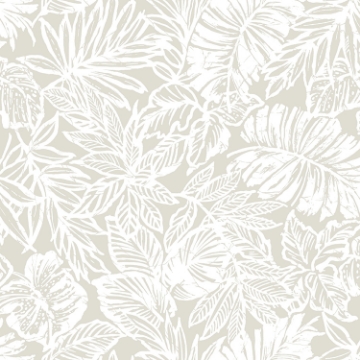 Picture of Tropical Leaf Peel and Stick Wallpaper - Beige