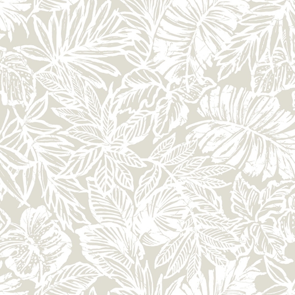 Picture of Tropical Leaf Peel and Stick Wallpaper - Beige