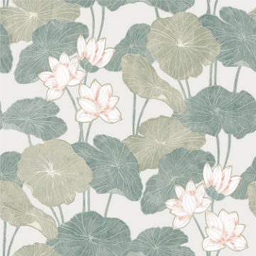 Picture of Lily Pad Peel and Stick Wallpaper - Beige