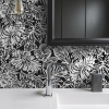 Picture of Tropical Leaf Peel and Stick Wallpaper - Black