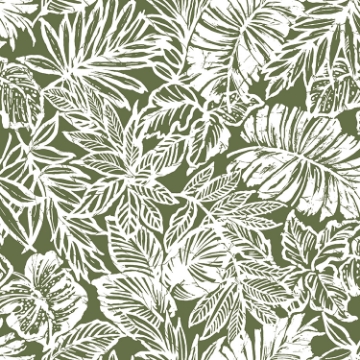 Picture of Tropical Leaf Peel and Stick Wallpaper - Green