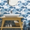 Picture of Lily Pad Peel and Stick Wallpaper - Blue and White