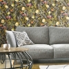 Picture of Tropical Flowers Peel and Stick Wallpaper - Black