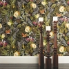 Picture of Tropical Flowers Peel and Stick Wallpaper - Black