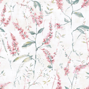 Picture of Floral Sprig Peel and Stick Wallpaper - Pink