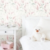 Picture of Floral Sprig Peel and Stick Wallpaper - Pink