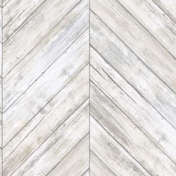 Picture of Herringbone Wood Boards Peel and Stick Wallpaper - White