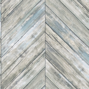 Picture of Herringbone Wood Boards Peel and Stick Wallpaper - Blue