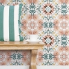 Picture of Cottage Garden Kaleidoscope Peel and Stick Wallpaper - Orange