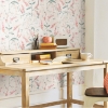 Picture of Floral Sprig Peel and Stick Wallpaper - Coral