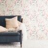 Picture of Floral Sprig Peel and Stick Wallpaper - Coral