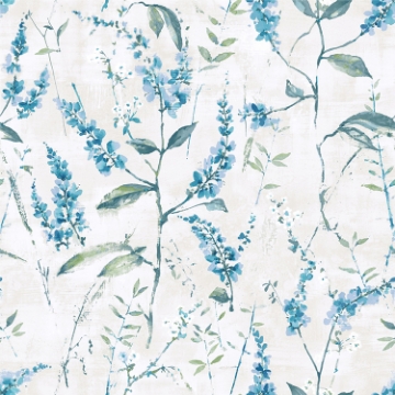 Picture of Floral Sprig Peel and Stick Wallpaper - Blue