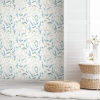 Picture of Floral Sprig Peel and Stick Wallpaper - Blue