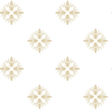 Picture of Honey Bee Peel and Stick Wallpaper - Gold