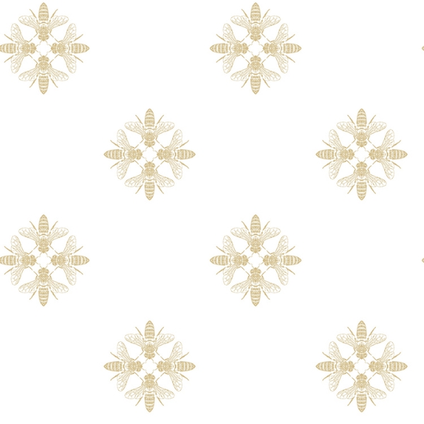 Picture of Honey Bee Peel and Stick Wallpaper - Gold