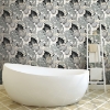 Picture of Tropical Leaves Peel and Stick Wallpaper - Gray