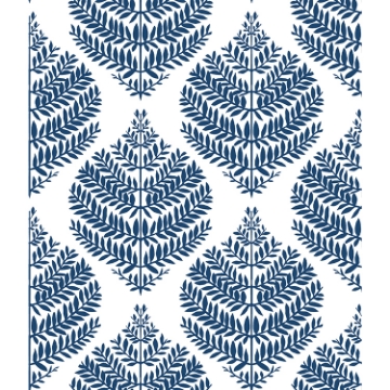 Picture of Hygge Fern Damask Peel and Stick Wallpaper - Blue