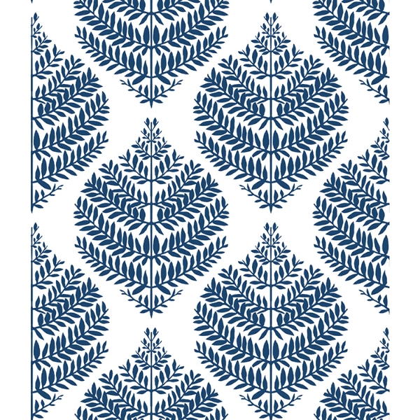 Picture of Hygge Fern Damask Peel and Stick Wallpaper - Blue