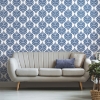 Picture of Hygge Fern Damask Peel and Stick Wallpaper - Blue