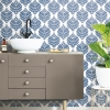 Picture of Hygge Fern Damask Peel and Stick Wallpaper - Blue