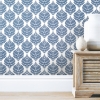 Picture of Hygge Fern Damask Peel and Stick Wallpaper - Blue