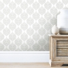 Picture of Hygge Fern Damask Peel and Stick Wallpaper - Grey