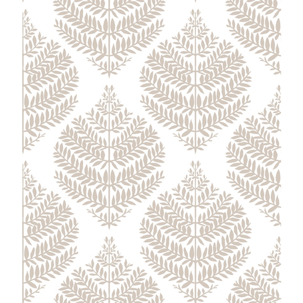 Picture of Hygge Fern Damask Peel and Stick Wallpaper - Taupe