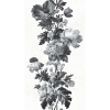 Picture of Vintage Floral Stripe Peel and Stick Wallpaper - Gray