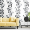 Picture of Vintage Floral Stripe Peel and Stick Wallpaper - Gray