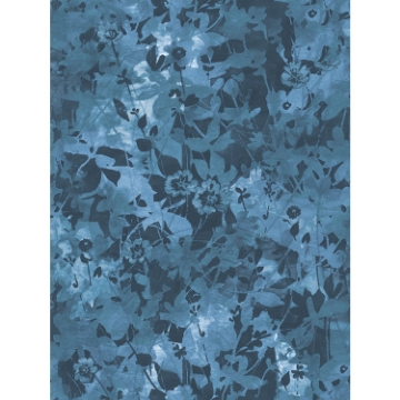 Picture of Wildflower Shadows Peel and Stick Wallpaper - Blue