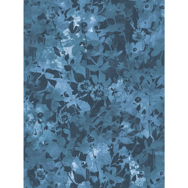 Picture of Wildflower Shadows Peel and Stick Wallpaper - Blue