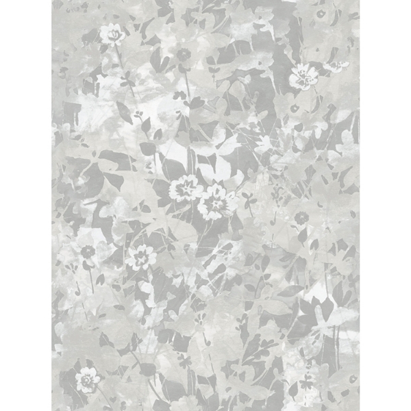 Picture of Wildflower Shadows Peel and Stick Wallpaper - Gray