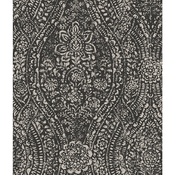 Picture of Ornate Ogee Peel and Stick Wallpaper - Black