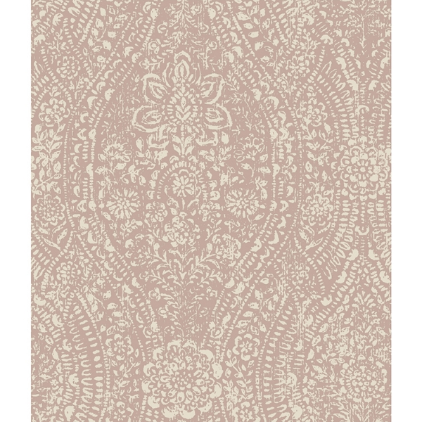 Picture of Ornate Ogee Peel and Stick Wallpaper - Pink