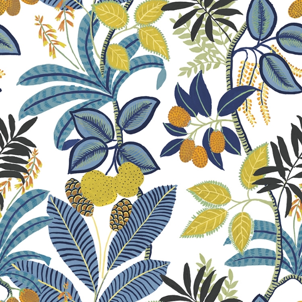 Picture of Funky Jungle Peel and Stick Wallpaper - Blue