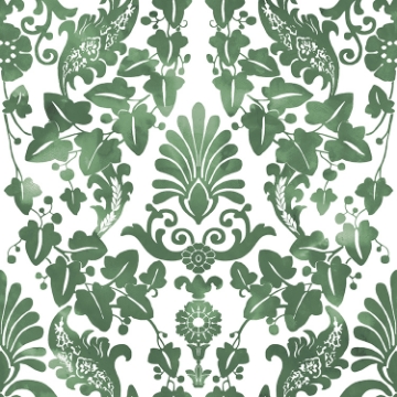 Picture of Vine Damask Peel and Stick Wallpaper - Green