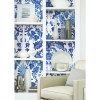 Picture of Vine Damask Peel and Stick Wallpaper - Blue