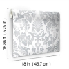 Picture of Vine Damask Peel and Stick Wallpaper - Grey