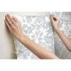 Picture of Vine Damask Peel and Stick Wallpaper - Grey