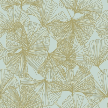 Picture of Ginkgo Leaves Peel and Stick Wallpaper - Gold