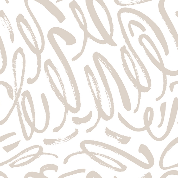 Picture of Curly Strokes Peel and Stick Wallpaper - Taupe