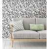 Picture of Curly Strokes Peel and Stick Wallpaper - Black